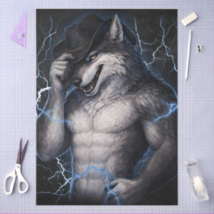 Papier Mousseline Plus de Monsieur Gentil Mec Drôle de Mème de Loup 