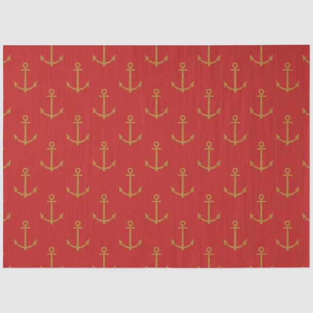 Papier Mousseline Plus de série nautique rouge et marine Design 15 (Recto)