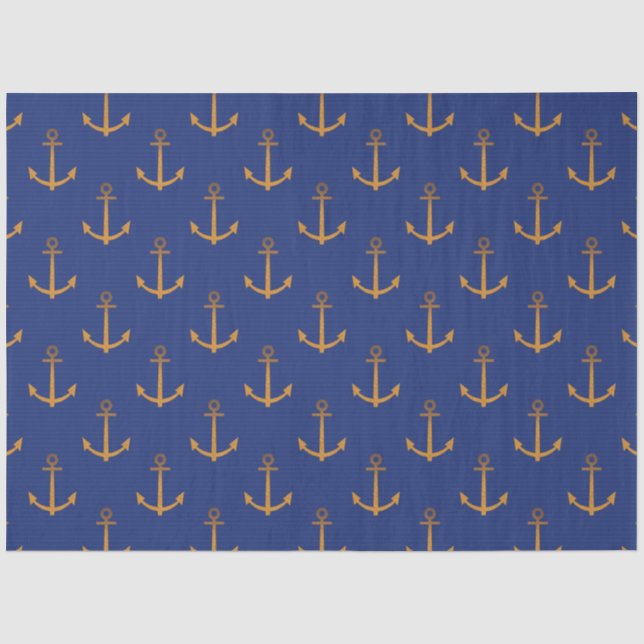 Papier Mousseline Plus de série nautique rouge et marine Design 7 (Recto)