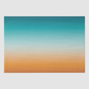 Papier Mousseline Plutôt Ombre Sunny Orange & Turquoise Blue Gradien
