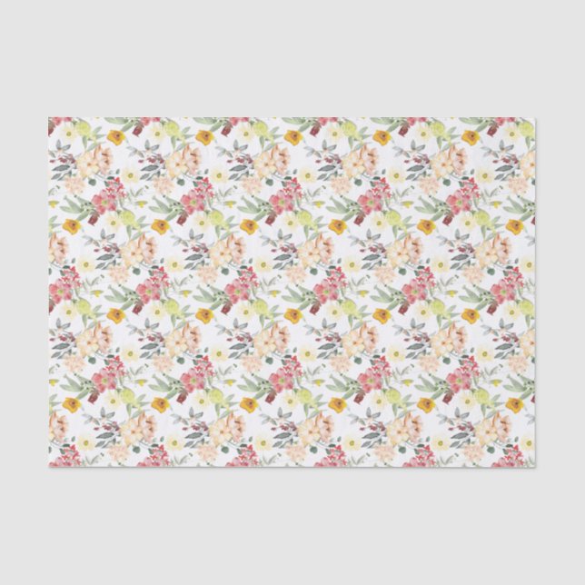 Papier Mousseline Plutôt Tan Floral (Recto)