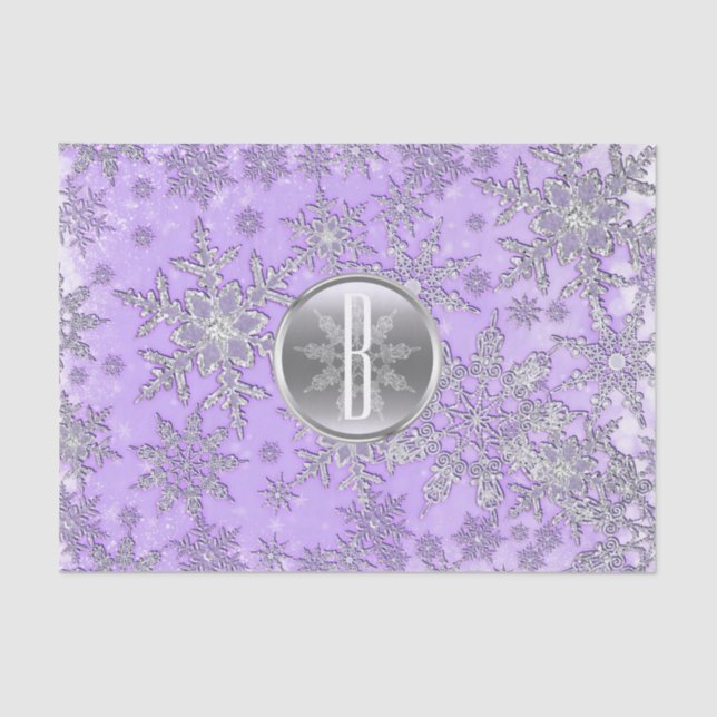 Papier Mousseline Pneus d'argent violet hiver Wonderland (Recto)