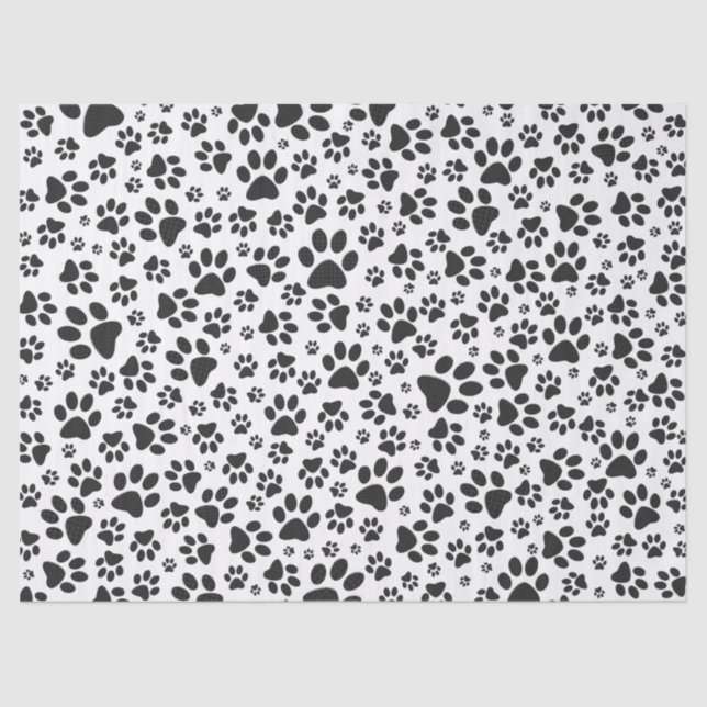 Papier Mousseline Poches de chien noir et blanc Poka Dot (Recto)