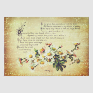 Papier Mousseline Poésie marguerrière Vintage antique de fleurs