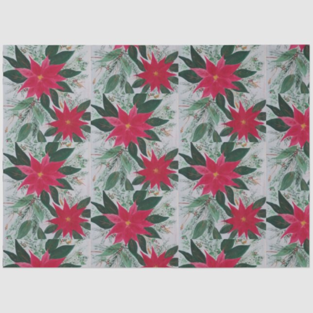 Papier Mousseline Poinsettia (Recto)