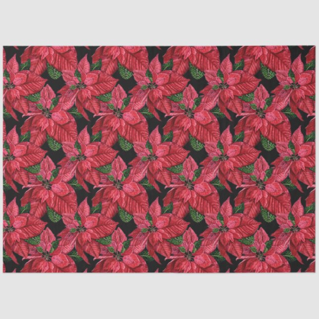 Papier Mousseline Poinsettia Paper Series Design 3 (Recto)