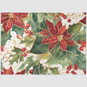 Papier Mousseline poinsettias et papier de tissu saint