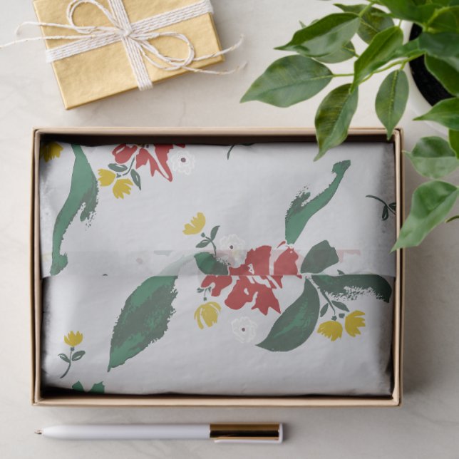 Papier Mousseline Poinsettias for all Seasons Gift Bag (Cadeau)