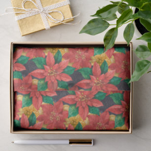 Papier Mousseline Poinsettias Noël Floral