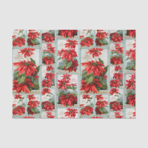 Papier Mousseline Poinsettias Vintages aux couleurs festives
