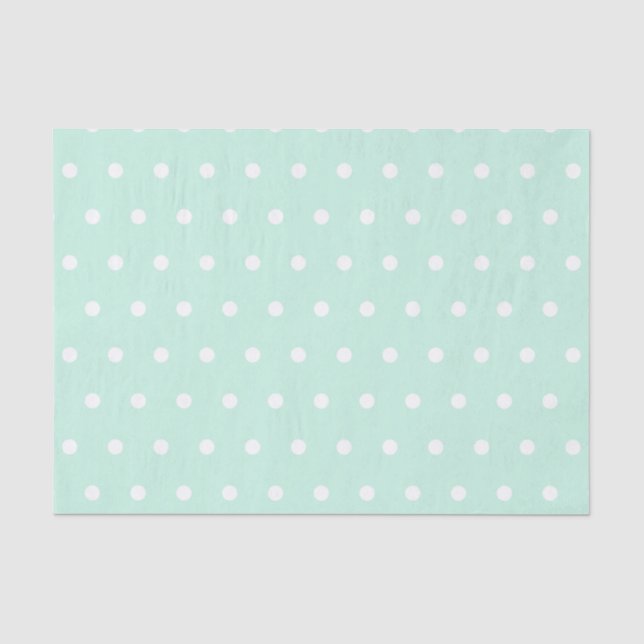 Papier Mousseline Point de polka vert en bon état (Recto)