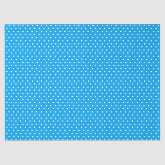 Papier Mousseline Point Polka bleu (Recto)