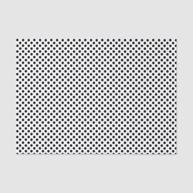 Papier Mousseline Point Polka noir et blanc (Recto)