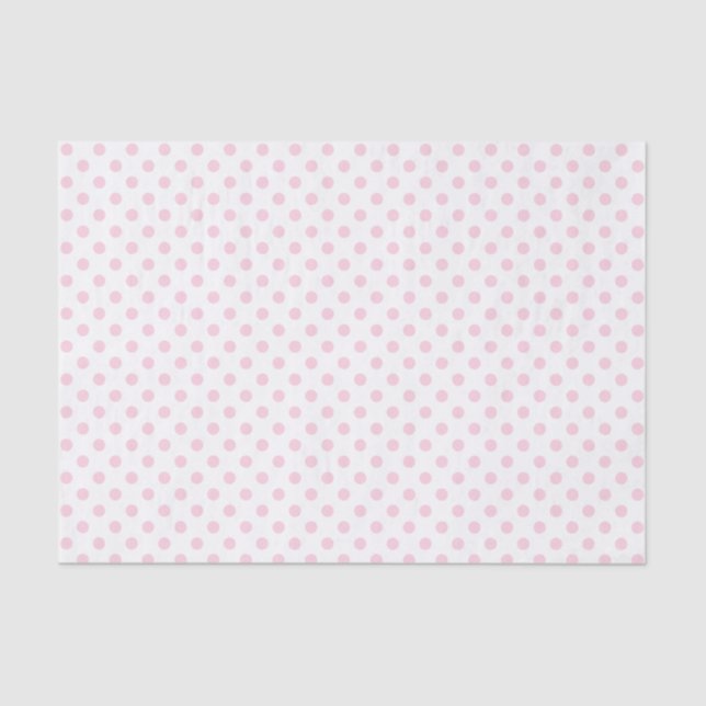 Papier Mousseline Point Polka rose pâle sur papier blanc (Recto)