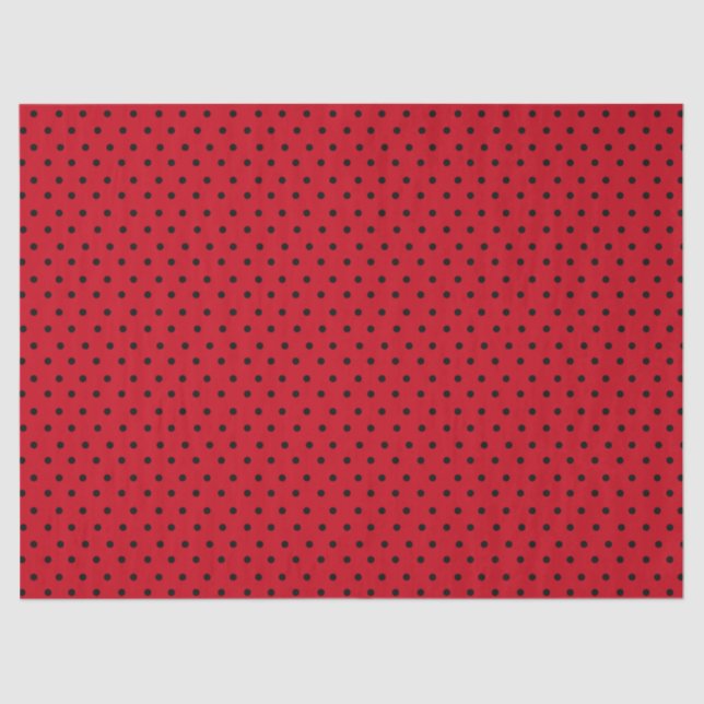 Papier Mousseline Point Polka rouge (Recto)
