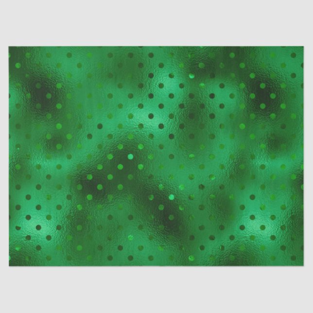 Papier Mousseline Point Polka vert (Recto)