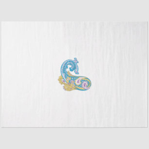 Papier Mousseline Point, Sherpa Blue, Design de sable doré
