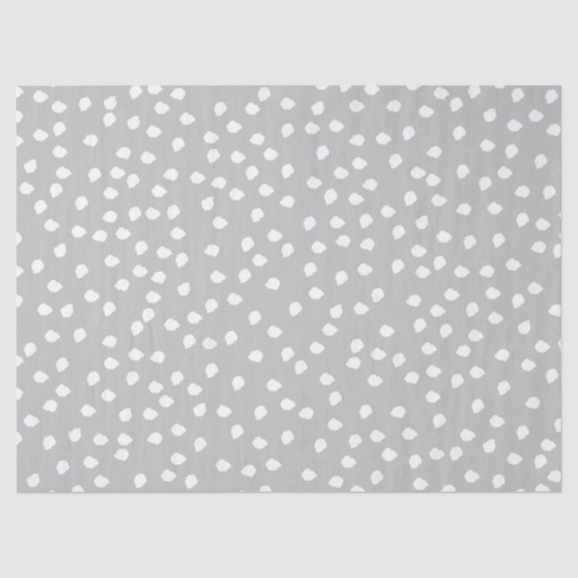 Papier Mousseline Pointe Polka minimale gris et blanc (Recto)