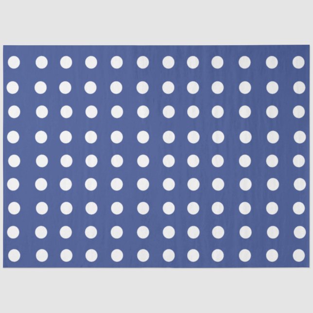 Papier Mousseline Points blancs bleus (Recto)