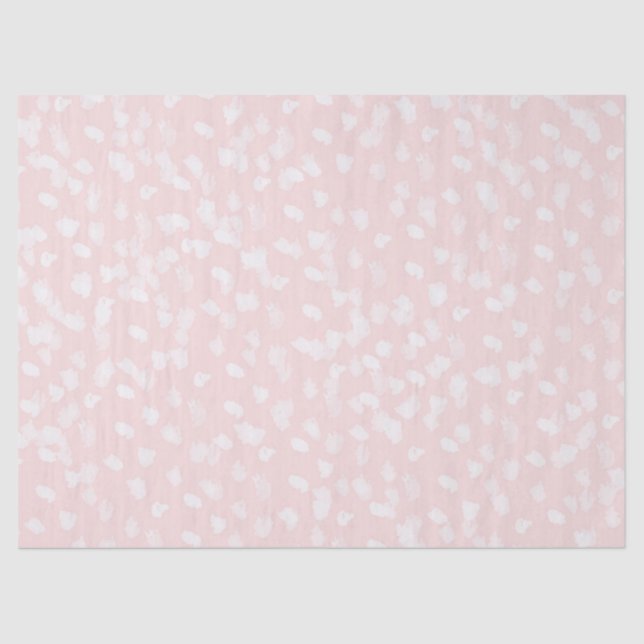 Papier Mousseline Points Chic Rose Blanc (Recto)