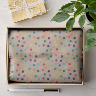 Papier Mousseline Points Colorés Art Sur Faux Rustiques Brown Kraft