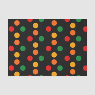 Papier Mousseline Points Colorés sur Fond Noir Rétro Moderne du Mili
