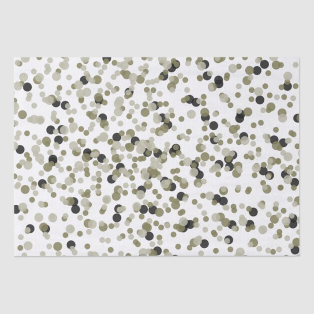 Papier Mousseline Points Confetti Noir Or (Recto)