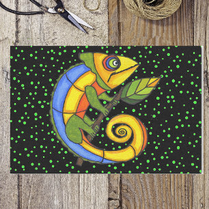 Papier Mousseline Points de la branche de Lizard coloré