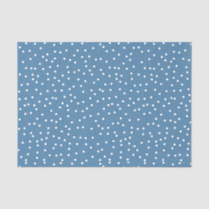 Papier Mousseline Points de neige bleu et blanc Confetti