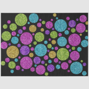 Papier Mousseline Points de Parties scintillant colorés Noir