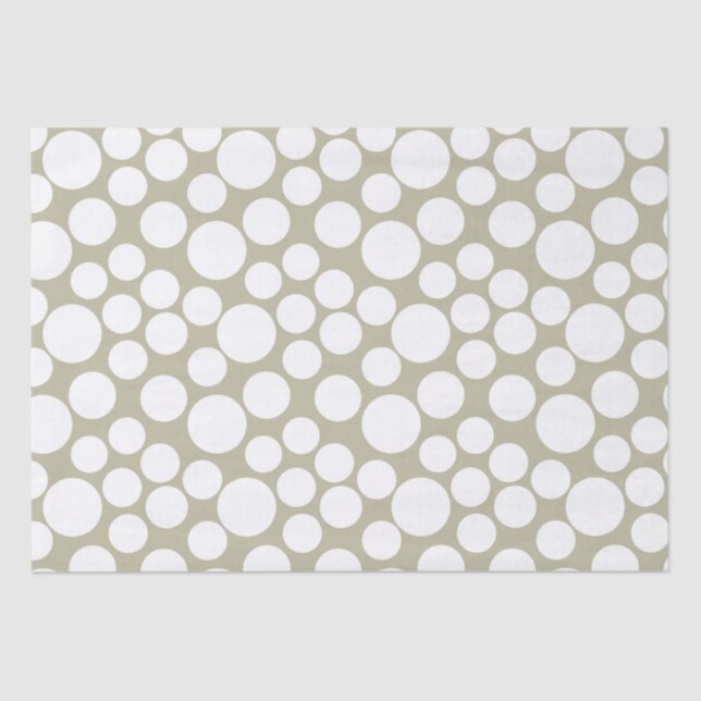 Papier Mousseline Points de polka sauge (Recto)