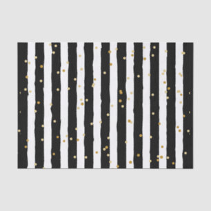 Papier Mousseline Points de sang avec rayures noir et blanc