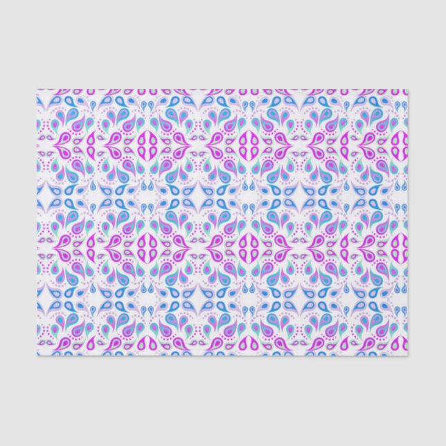Papier Mousseline Points et Motif Paisley | (Recto)