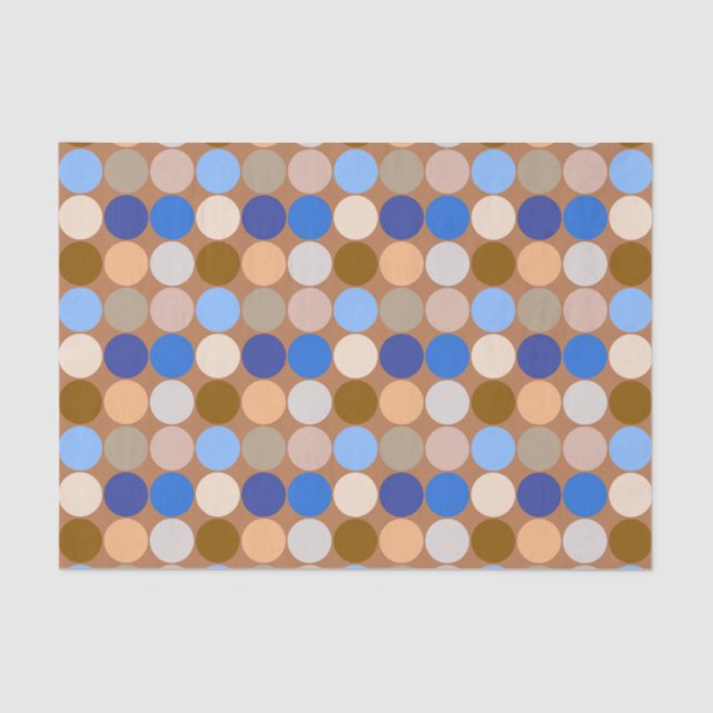 Papier Mousseline Points géants du milieu du siècle, Taupe Tan, Beig (Recto)