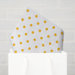 Papier Mousseline Points Jaunes Enveloppe Cadeau Blanc Mélange