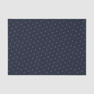 Papier Mousseline Points Lavande Motif Sur Bleu Foncé