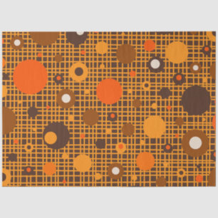 Papier Mousseline Points modernes du milieu du siècle Motif Orange B