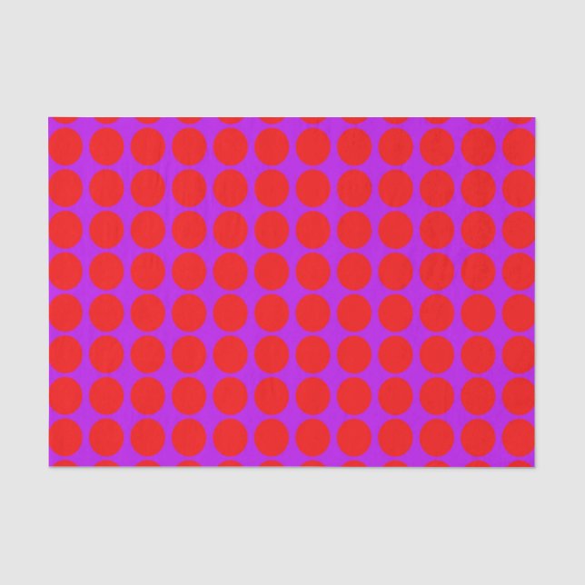 Papier Mousseline Points noirs et rouges violets (Recto)