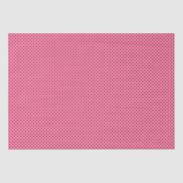 Papier Mousseline Points Noirs Sur Rose (Recto)