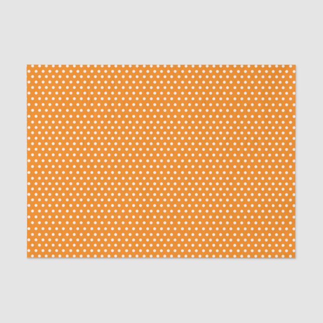 Papier Mousseline Points orange et blanc (Recto)