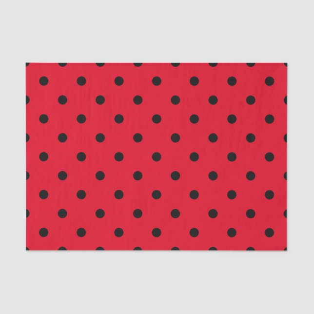 Papier Mousseline Points rouges et noirs (Recto)