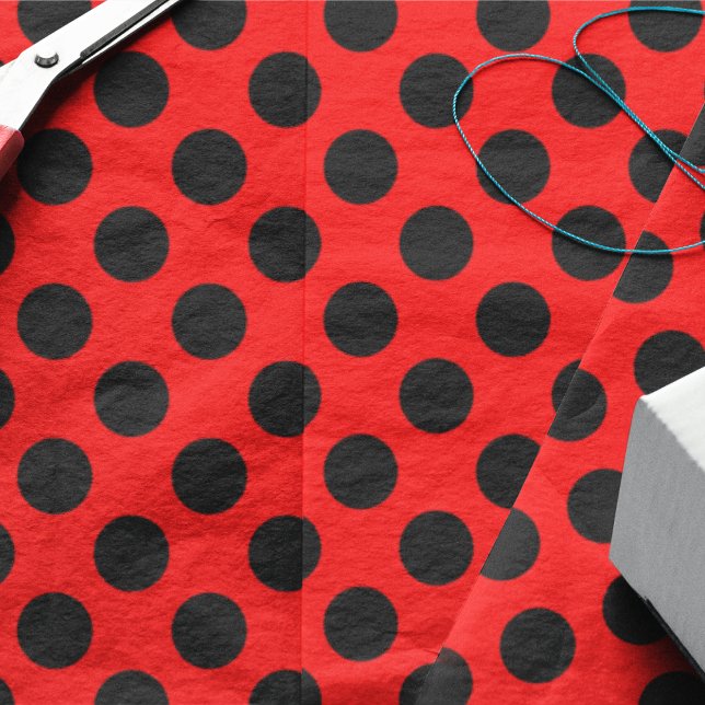 Papier Mousseline Points rouges et noirs (Créateur téléchargé)