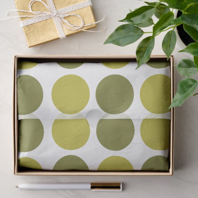 Papier Mousseline Points verts (Cadeau)