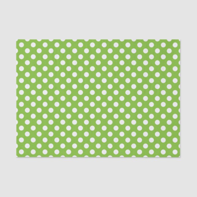 Papier Mousseline Points verts et blancs (Recto)