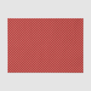 Papier Mousseline Pois blanc cassé sur le rouge