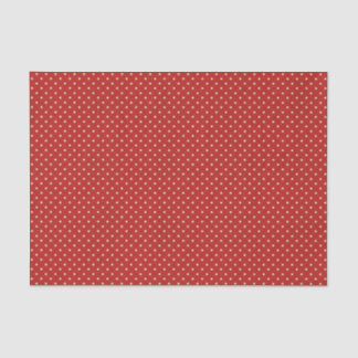 Papier Mousseline Pois blanc cassé sur le rouge