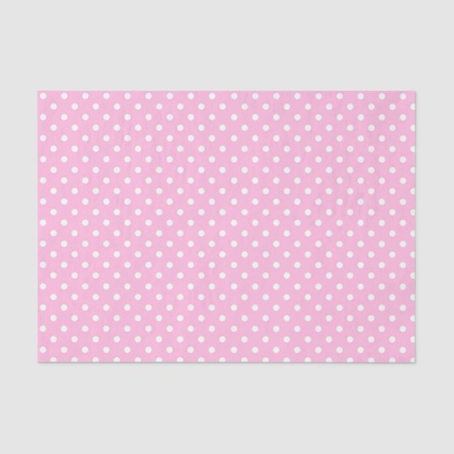 Papier Mousseline Pois blancs en rose (Recto)