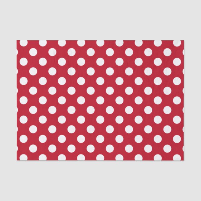 Papier Mousseline pois blancs en rouge (Recto)