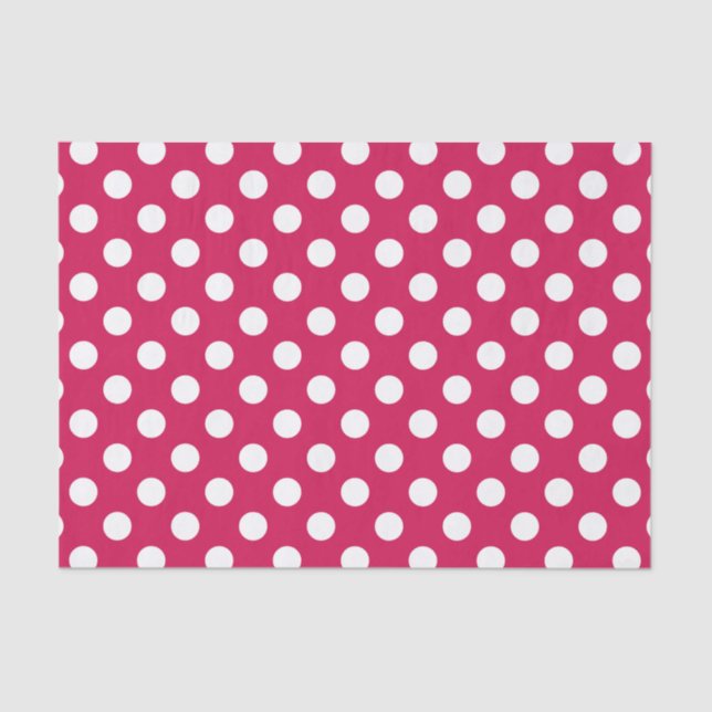 Papier Mousseline Pois blancs sur cerise (Recto)