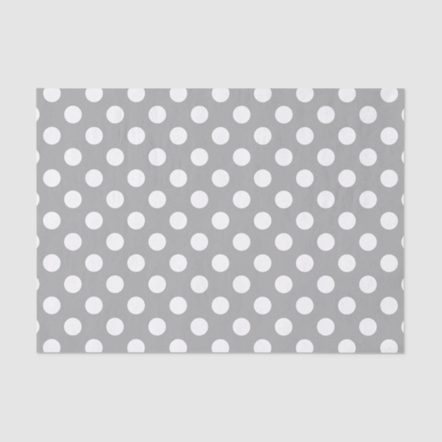 Papier Mousseline Pois blancs sur gris (Recto)